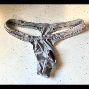 Grey microfiber thong